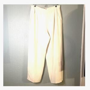 Vintage Dana Buckman White Womens Sz 14 silk pants Old Money Workwear Office